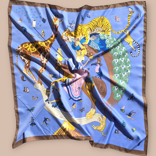 100% Twill Silk Scarf "Story"