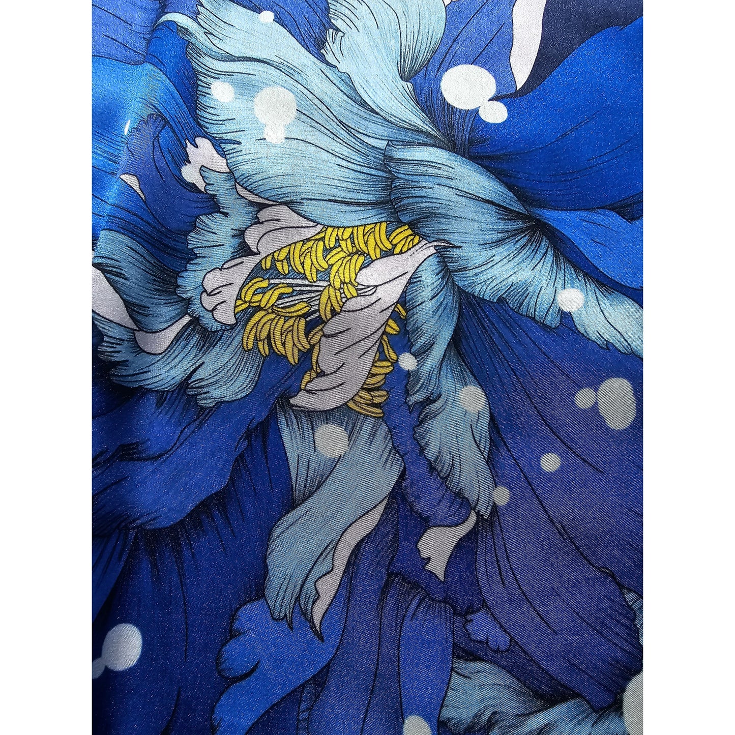 Luxury Pure Mulberry Silk Scarf "La Serenade Maritime"