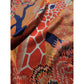 100% Satin Silk Scarf "Giraffes"