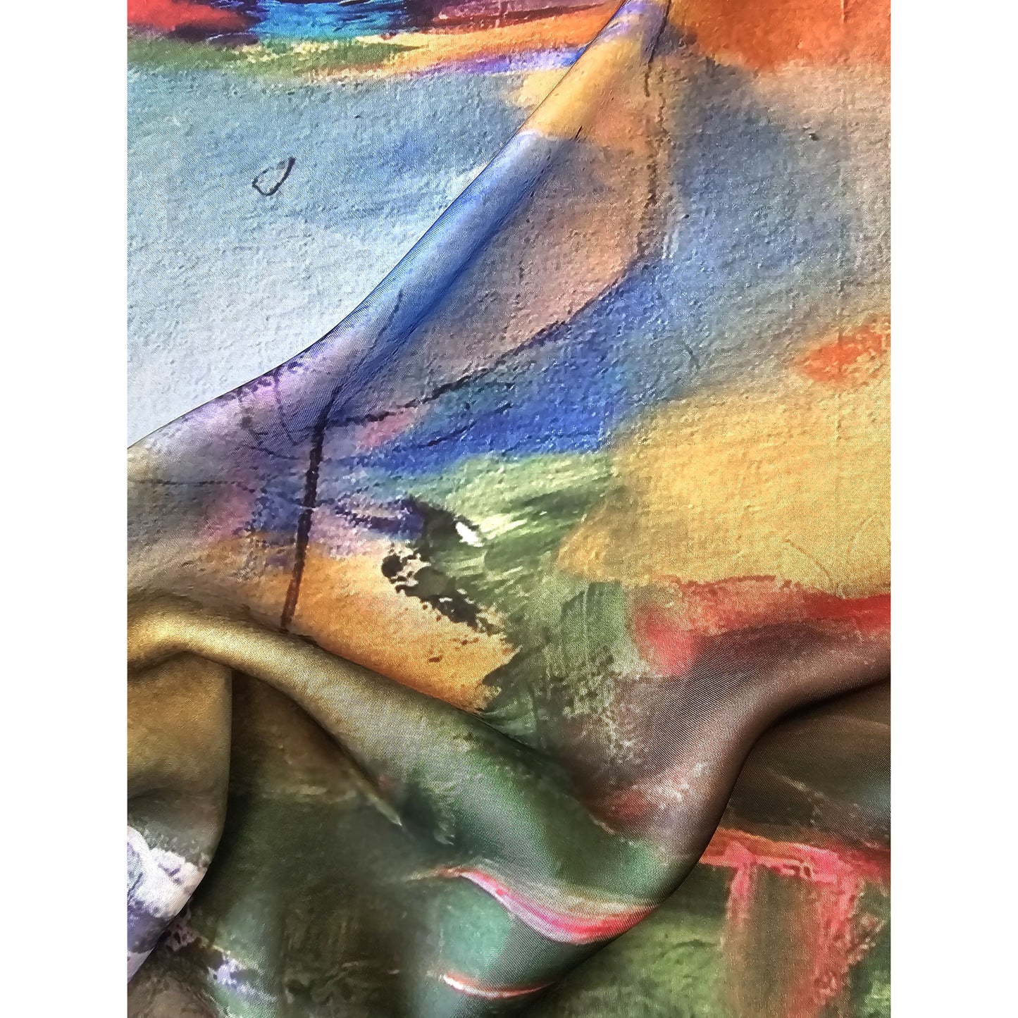 Square Polyester Scarf "Oil Painting"