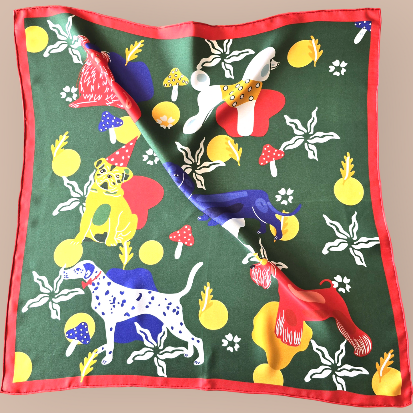 Pure Silk Twill Scarf "La Danse des Cerbères"