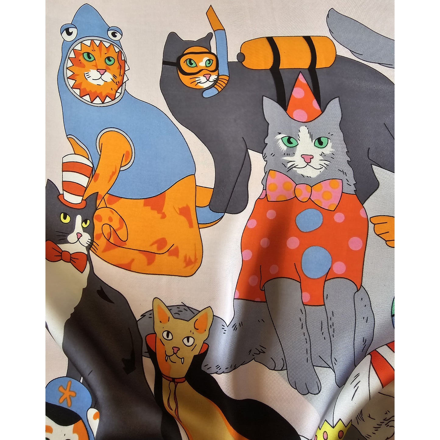 Square Polyester Scarf "Cats"