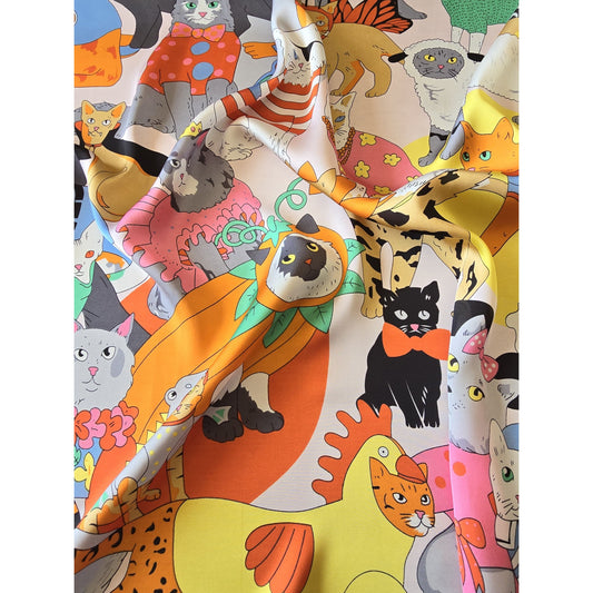 Square Polyester Scarf "Cats"