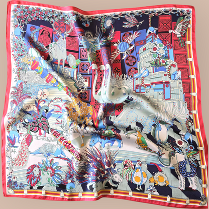 Pure Mulberry Silk Scarf "Le Rêve insolite"