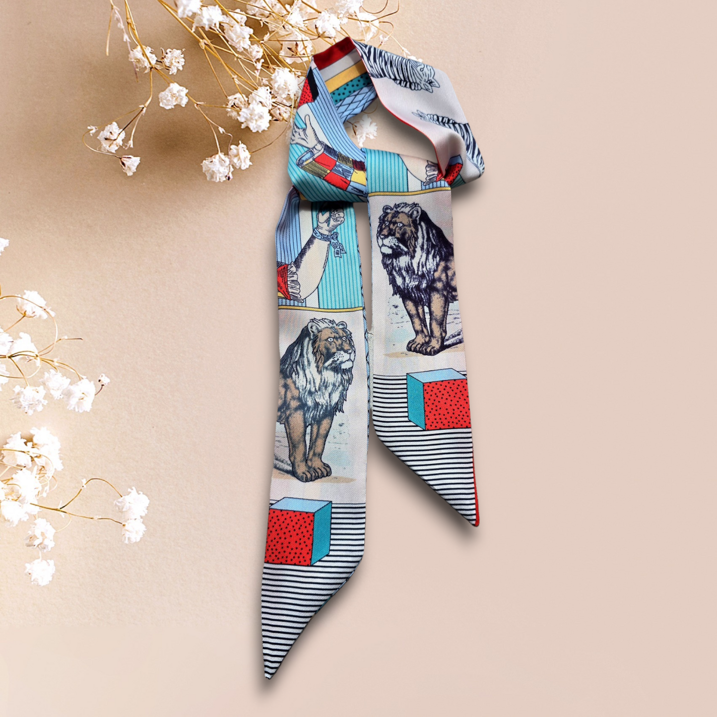 Twill Silk Scarf "Mediterranean Circus"