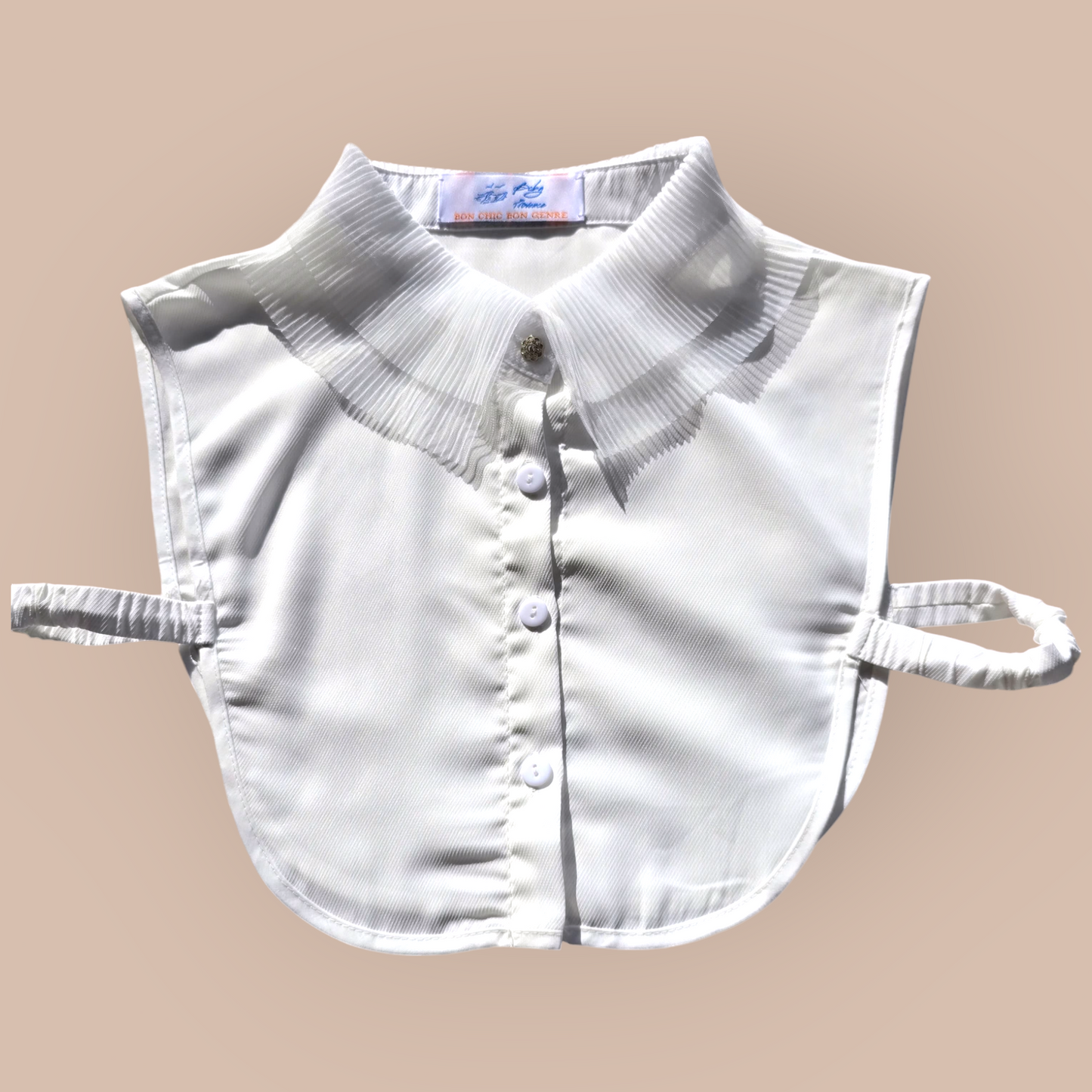 Faux Collar Shirt With Plissé Collar