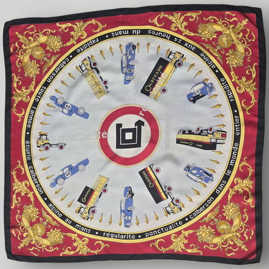 Vintage Rare Collectible Pure Silk Scarf Pablicité Calberson Petite Accident 70s