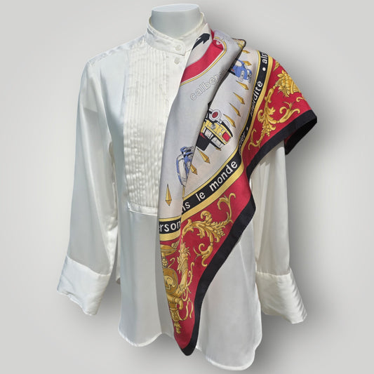 Vintage Rare Collectible Pure Silk Scarf Pablicité Calberson Petite Accident 70s