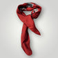 Vintage Collectible Pure Mulberry Silk Red Scarf Brand CASTEL Hand Rolled edges 1960s