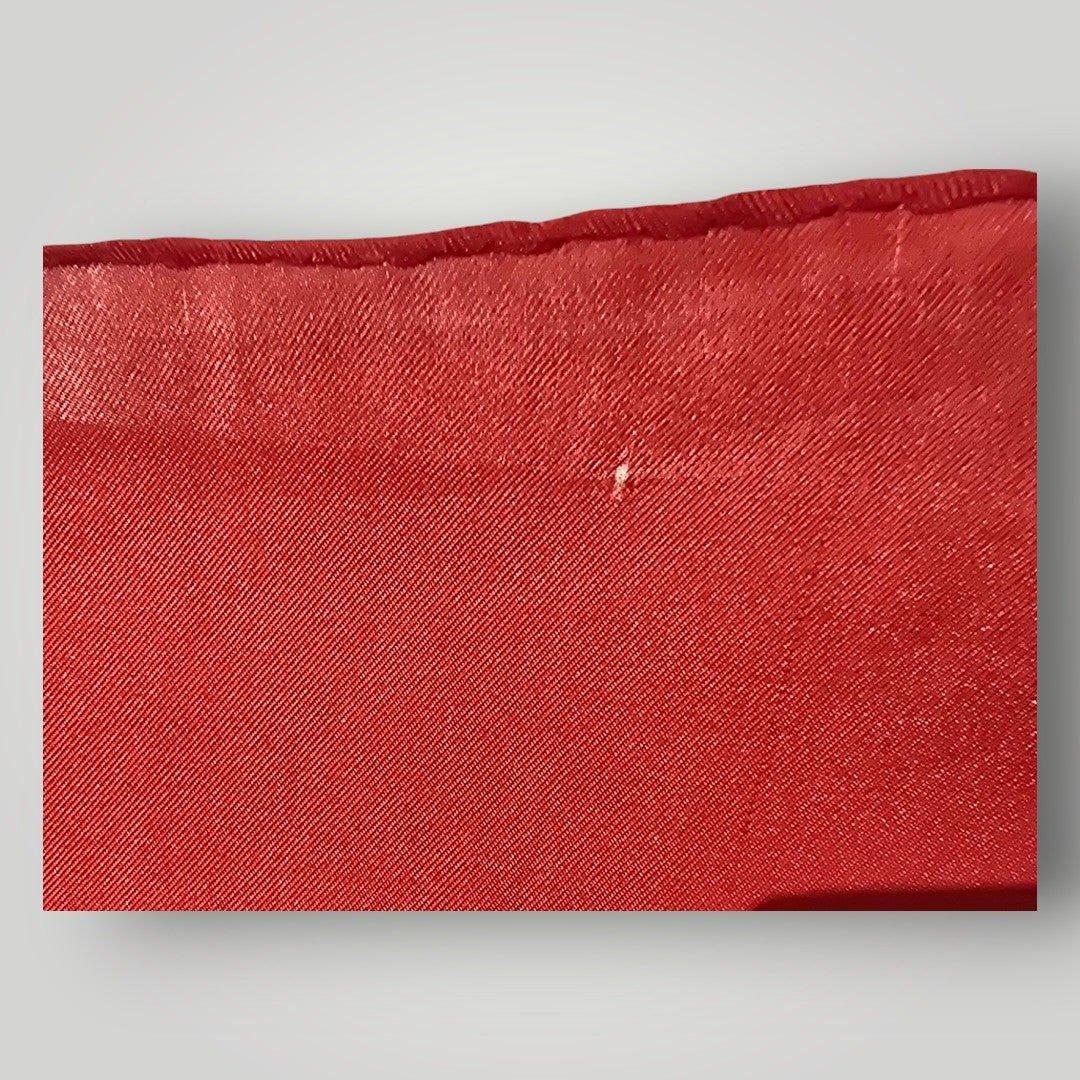 Vintage Collectible Pure Mulberry Silk Red Scarf Brand CASTEL Hand Rolled edges 1960s