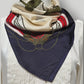 Vintage Francesco de Carolis Pure Silk Scarf , French Equestrian Motif, 1970s
