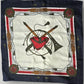 Vintage Francesco de Carolis Pure Silk Scarf , French Equestrian Motif, 1970s