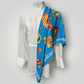 Vintage Italian Designer Enrico Coveri 100% Pure Silk Square Scarf ,1980s