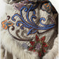 Hand Made 100% Wool Shawl With Fur Edges Trim