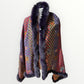 Hand Made 100% Wool Shawl With Fur Edges Trim