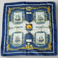 Vintage French Warlo Paris Pure Silk Scarf Hand Rolled Edges Nautical Design