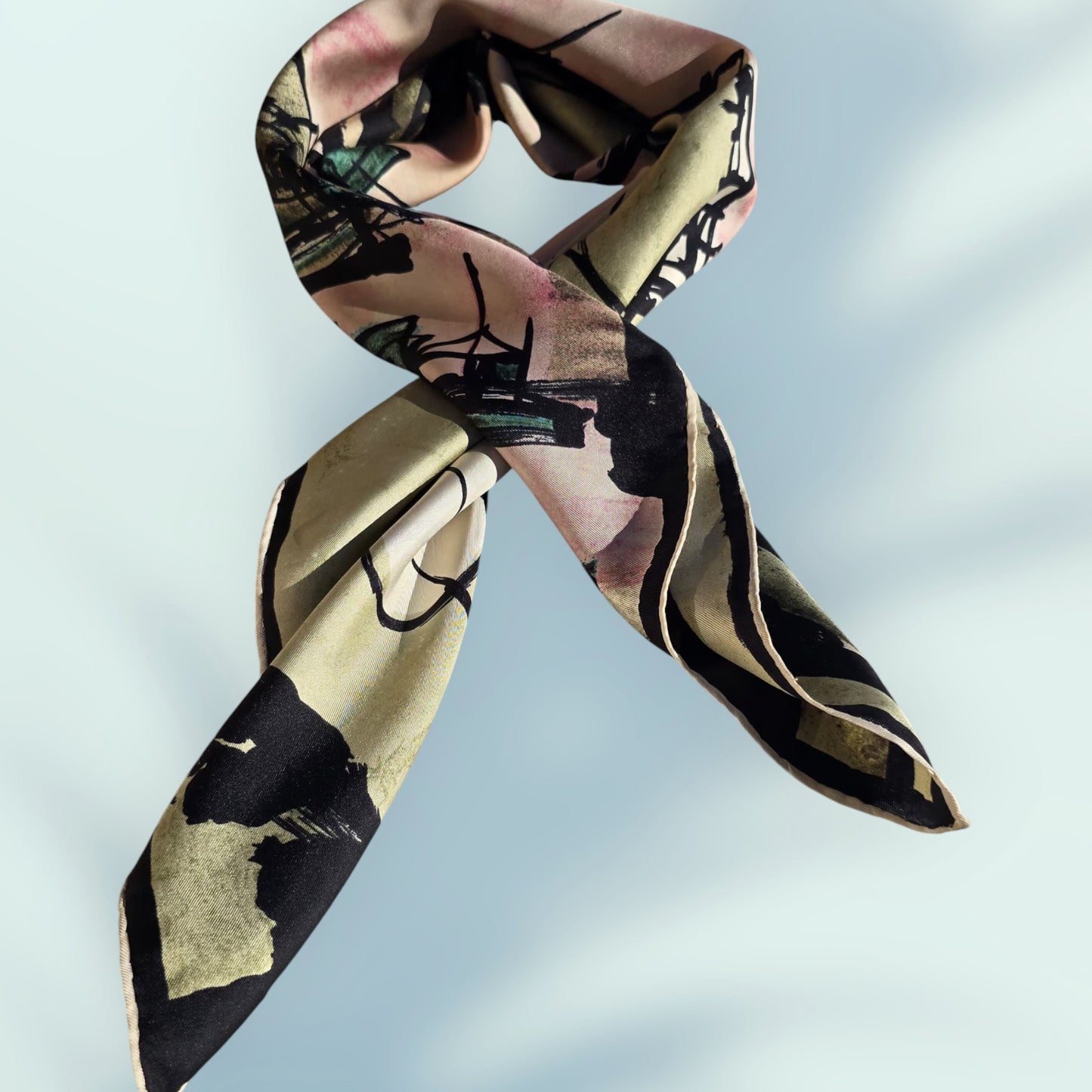 Vintage Rare 1960s Maggy Rouff Paris Pure Silk Scarf