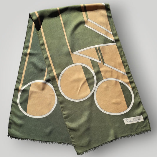 Vintage Pierre Cardin Paris Silk Scarf ,Modernist Geometric Design