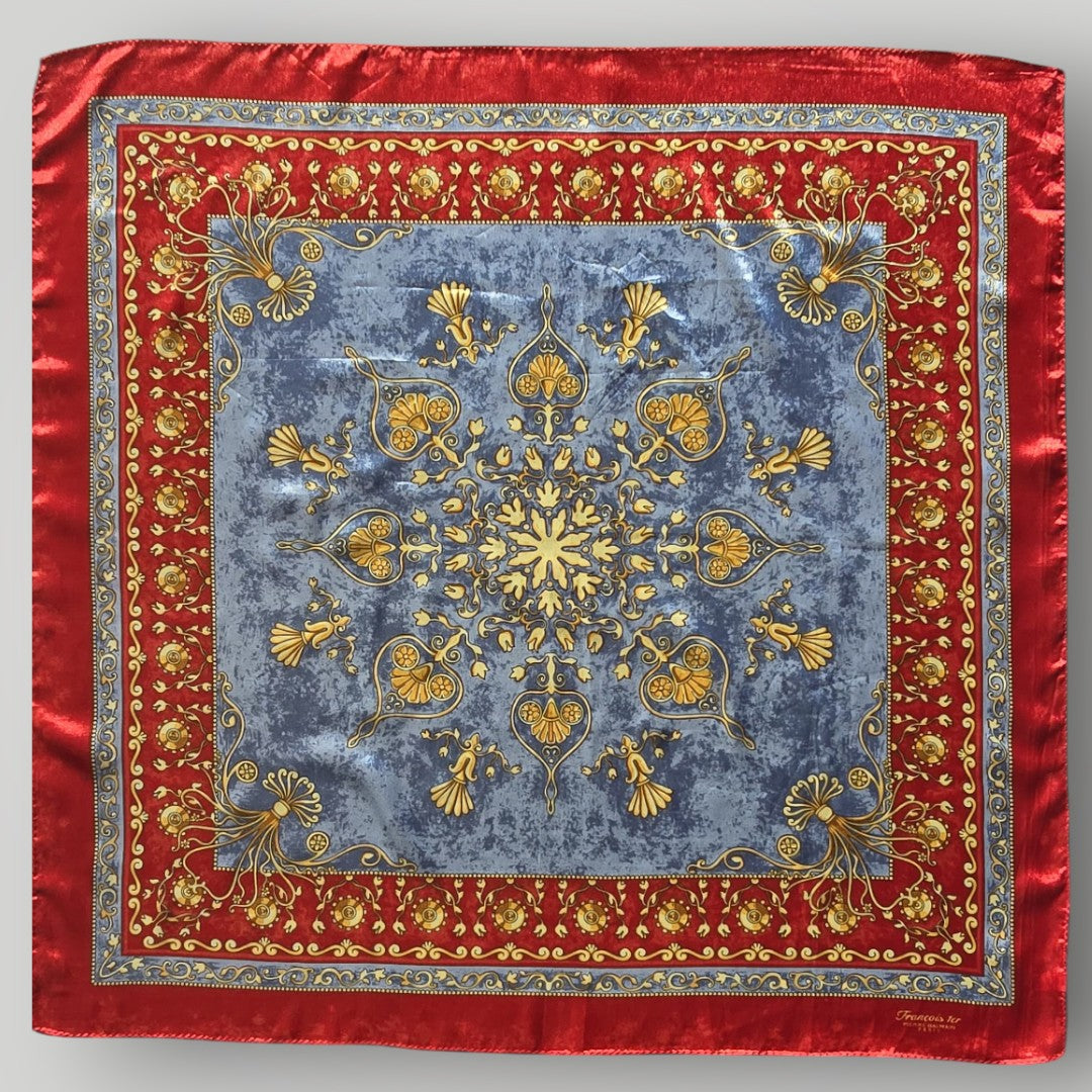 Vintage Francois 1er PIERRE BALMAIN PARIS Luxurious  Square Polyester Scarf