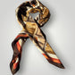 Vintage 1970s Luxury Pierre Cardin 100% Silk Square Scarf Brown Abstract Print