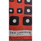Vintage Ted Lapidus Paris Geometric Silk Scarf - Red & Black Mod Stole (1970s)