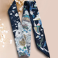 Twill Silk Long Scarf  "Royaume Des Nuages"