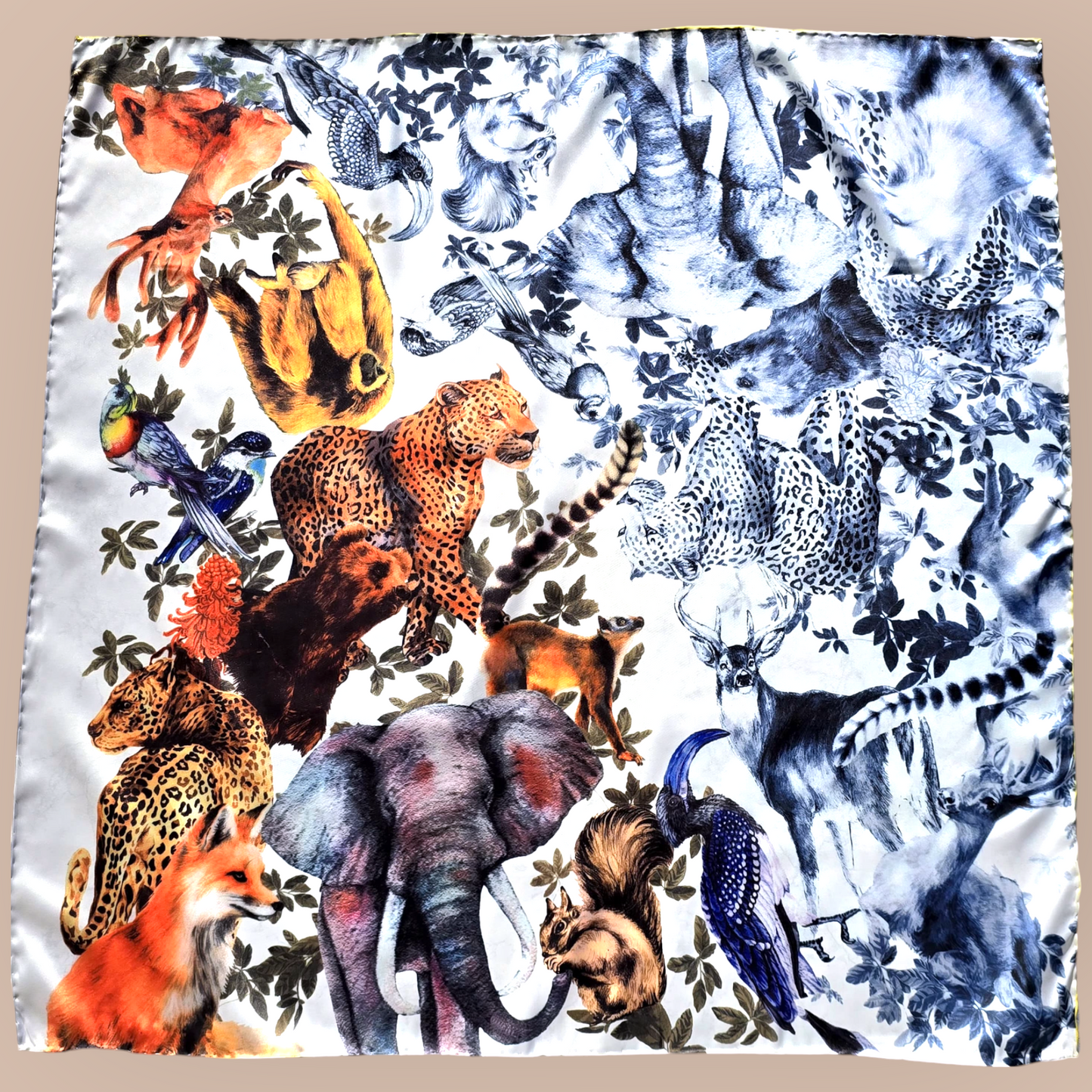 Pure Silk Twill Printed Scarf "Afrika"