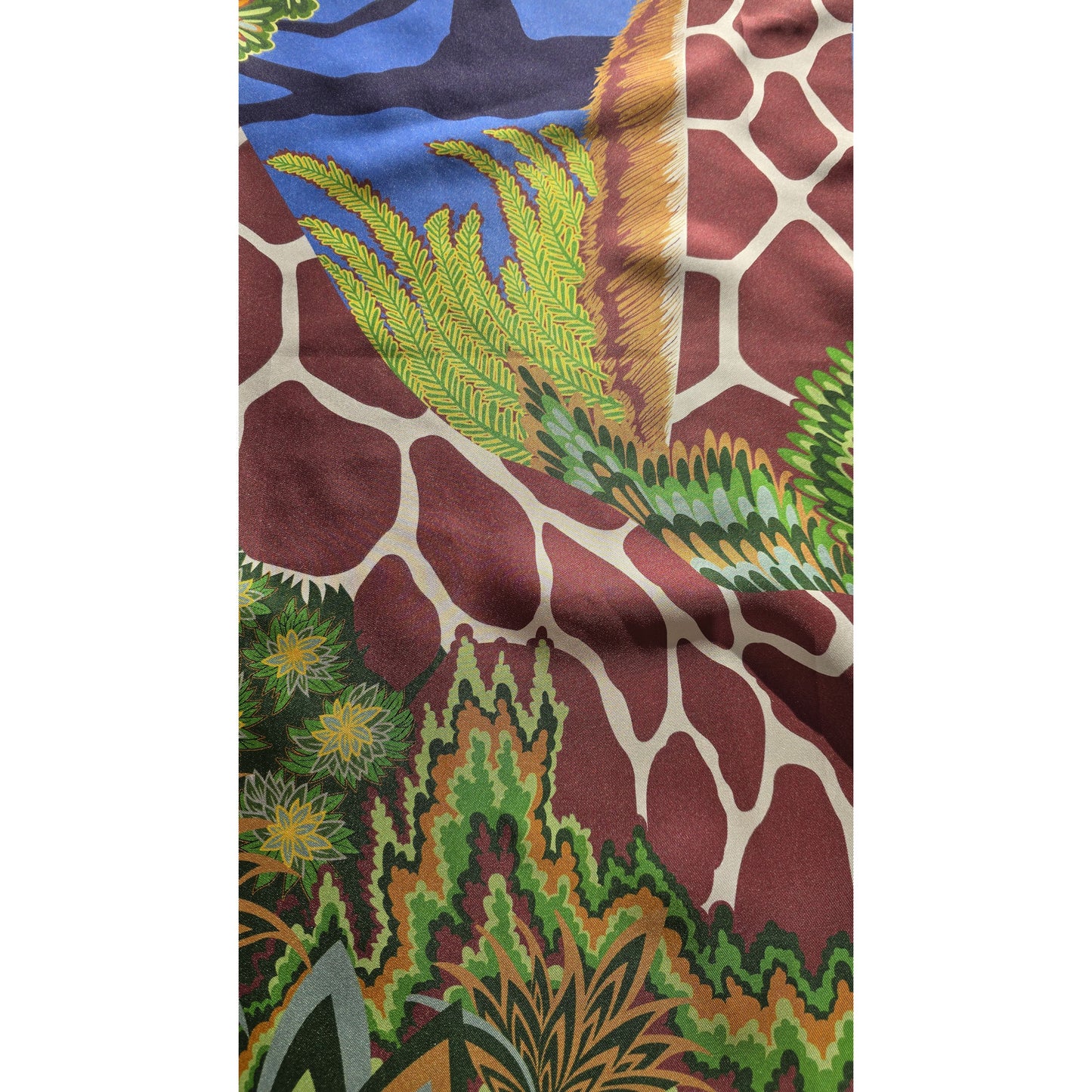 Luxury Double Sided Twill Silk Scarf "Giraffes"