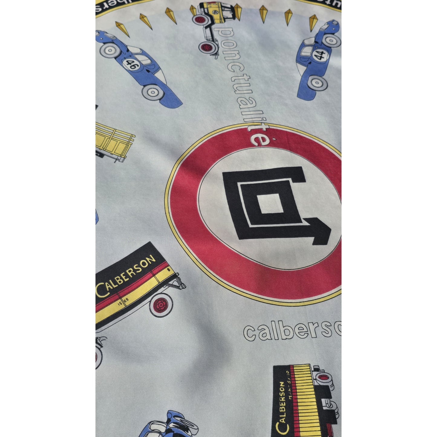 Vintage Rare Collectible Pure Silk Scarf Pablicité Calberson Petite Accident 70s