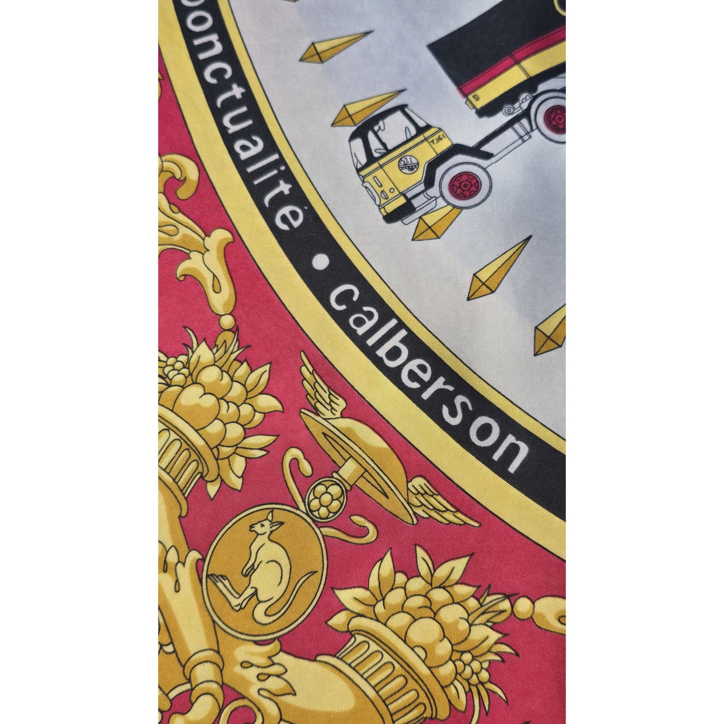Vintage Rare Collectible Pure Silk Scarf Pablicité Calberson Petite Accident 70s