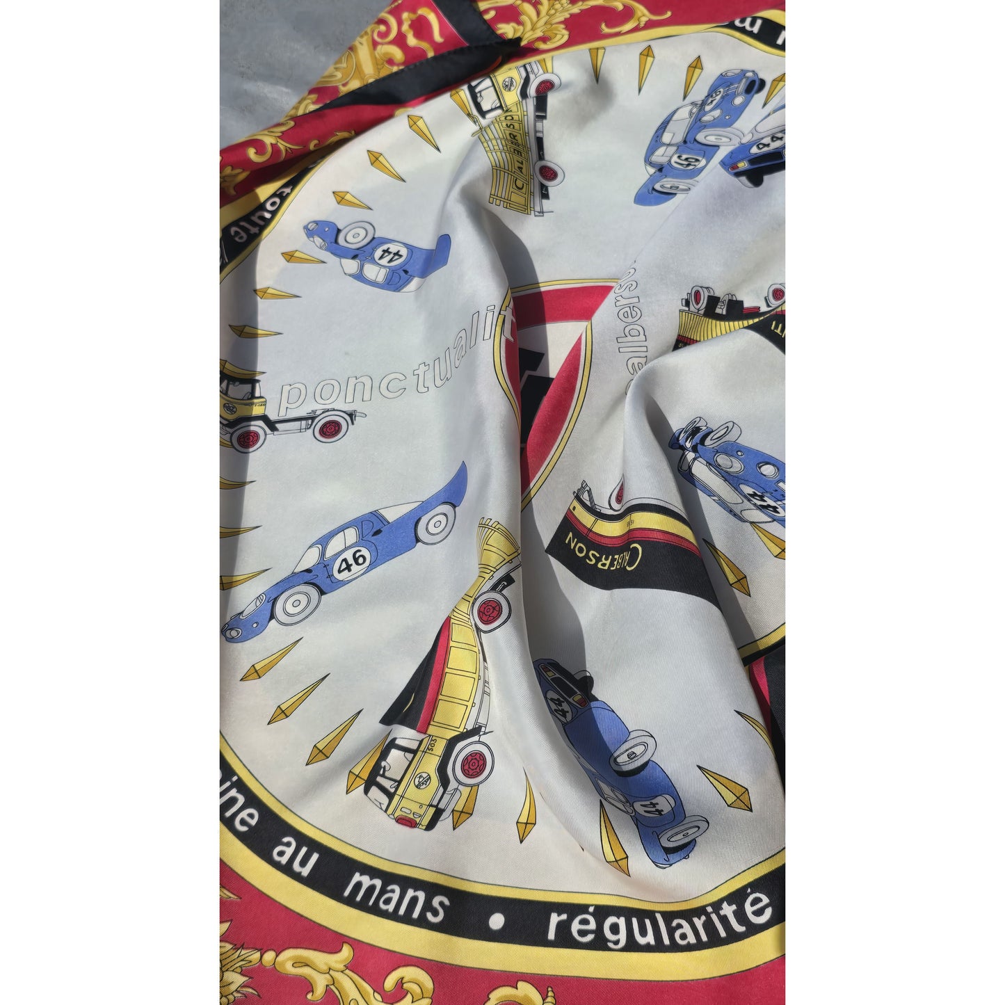 Vintage Rare Collectible Pure Silk Scarf Pablicité Calberson Petite Accident 70s