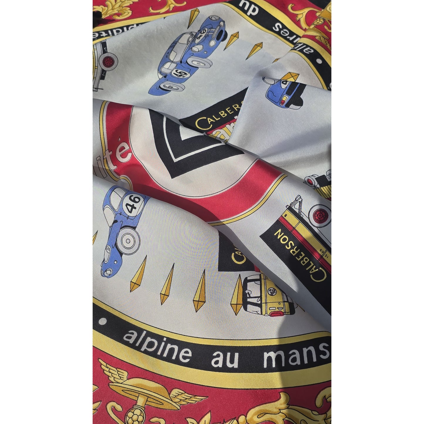 Vintage Rare Collectible Pure Silk Scarf Pablicité Calberson Petite Accident 70s