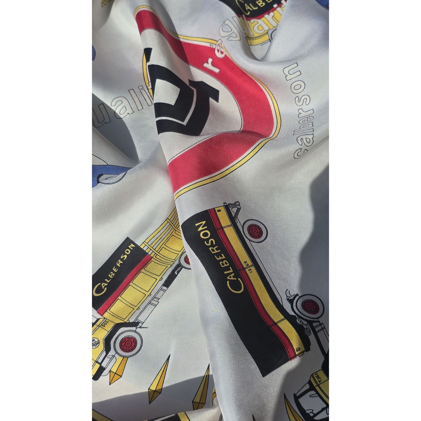 Vintage Rare Collectible Pure Silk Scarf Pablicité Calberson Petite Accident 70s