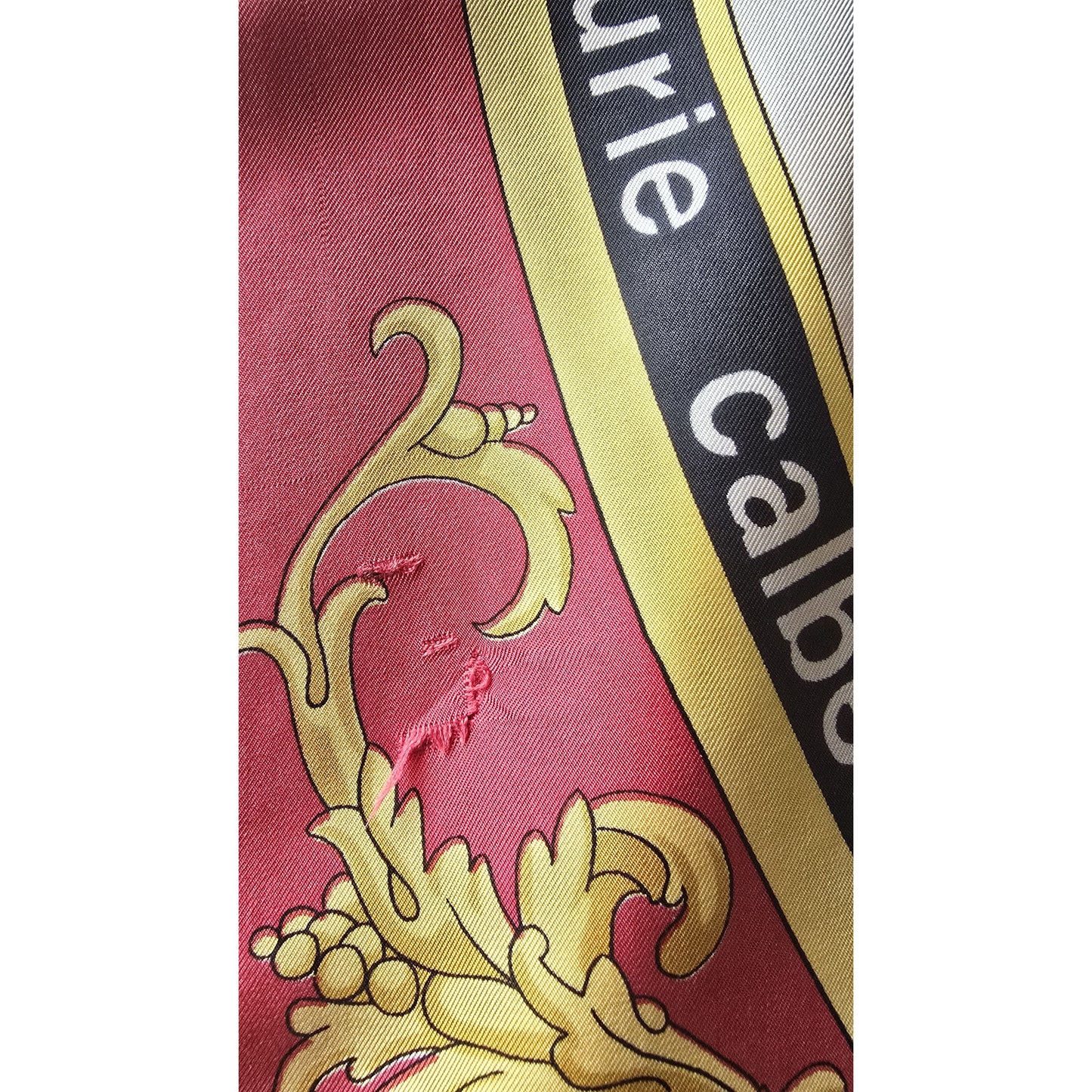 Vintage Rare Collectible Pure Silk Scarf Pablicité Calberson Petite Accident 70s