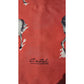 Vintage Collectible Pure Mulberry Silk Red Scarf Brand CASTEL Hand Rolled edges 1960s