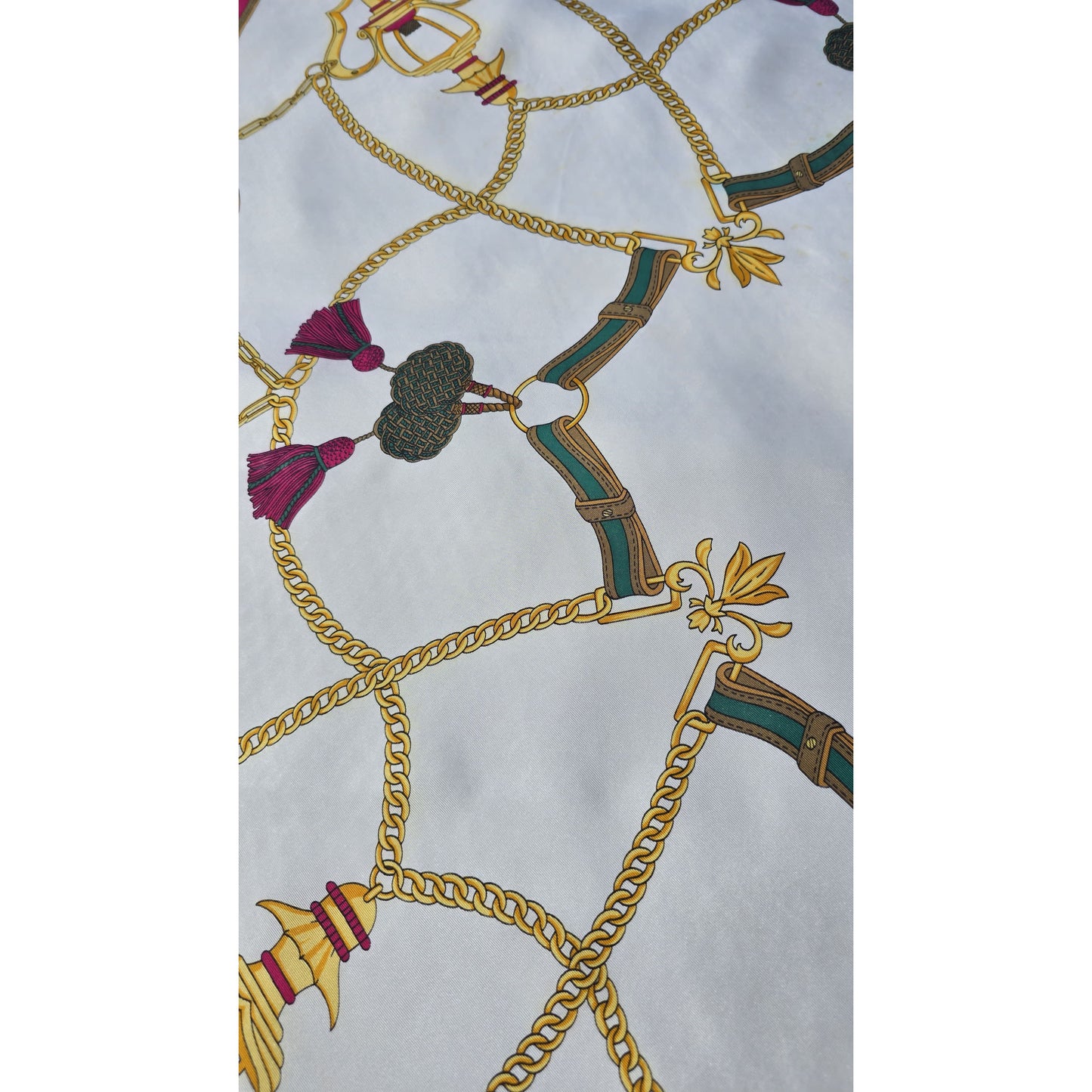 Vintage Collectible Pure Twill Silk Scarf Brand RICHEL Paris Hand Rolled edges 1970s