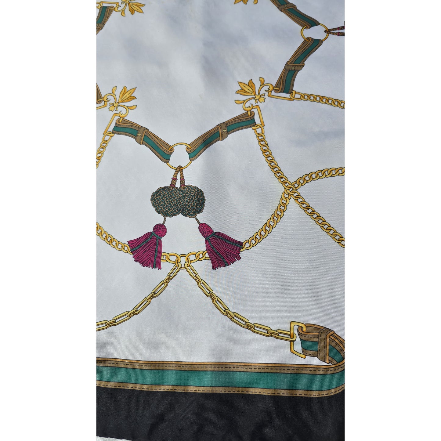 Vintage Collectible Pure Twill Silk Scarf Brand RICHEL Paris Hand Rolled edges 1970s