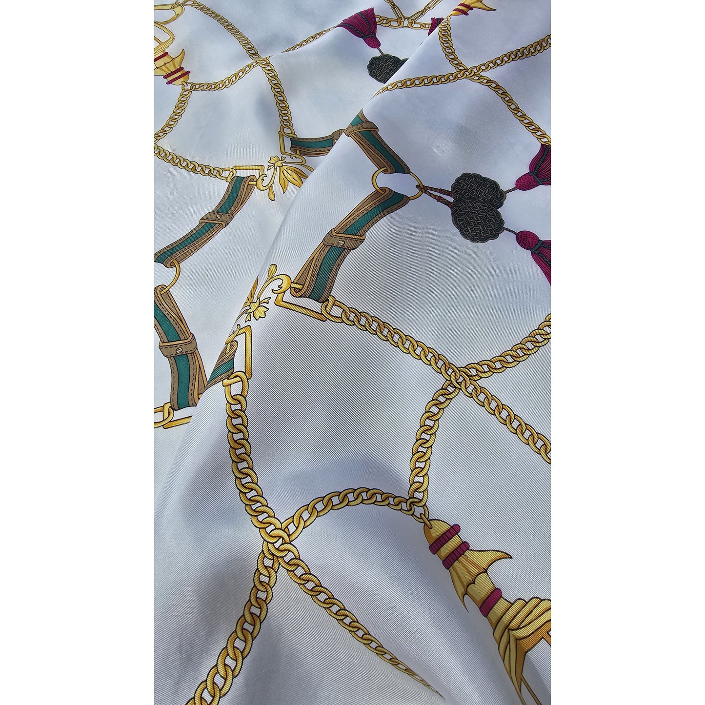 Vintage Collectible Pure Twill Silk Scarf Brand RICHEL Paris Hand Rolled edges 1970s