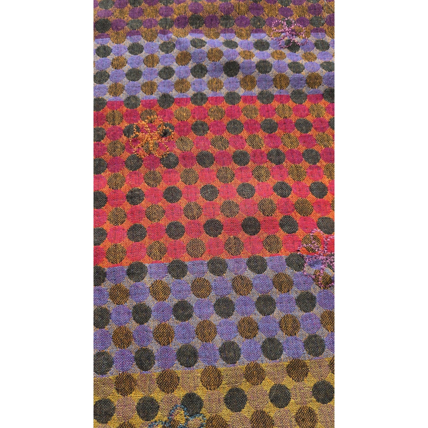 Hand Made 100% Wool Shawl With Fur Edges Trim