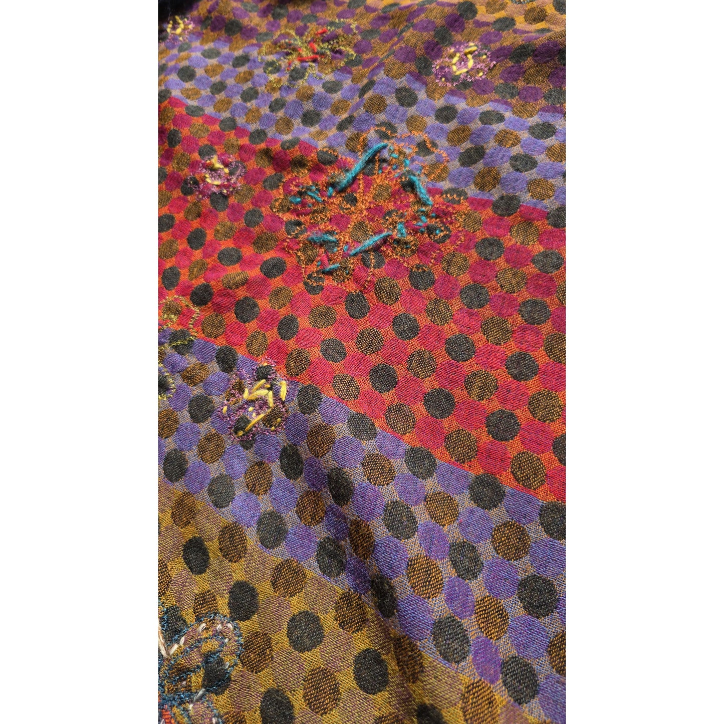 Hand Made 100% Wool Shawl With Fur Edges Trim