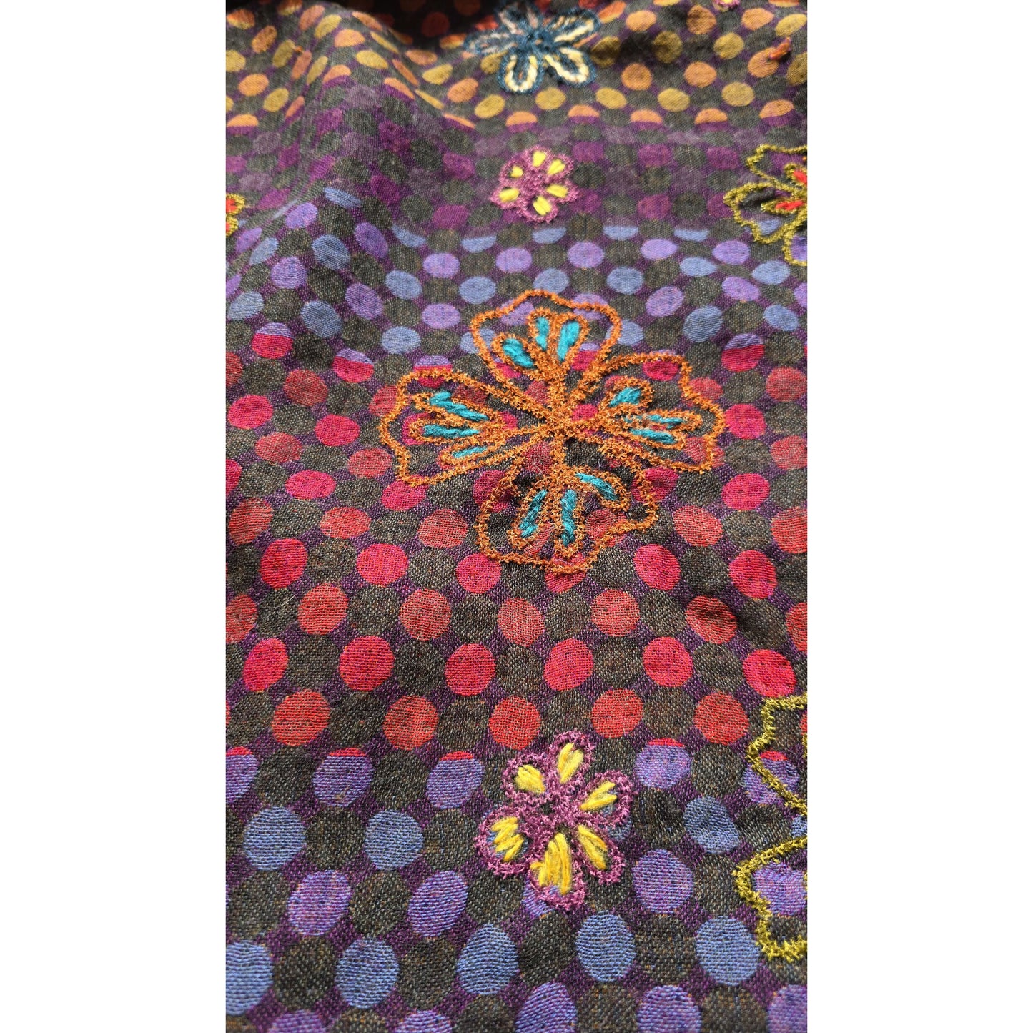 Hand Made 100% Wool Shawl With Fur Edges Trim