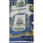 Vintage French Warlo Paris Pure Silk Scarf Hand Rolled Edges Nautical Design
