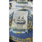 Vintage French Warlo Paris Pure Silk Scarf Hand Rolled Edges Nautical Design