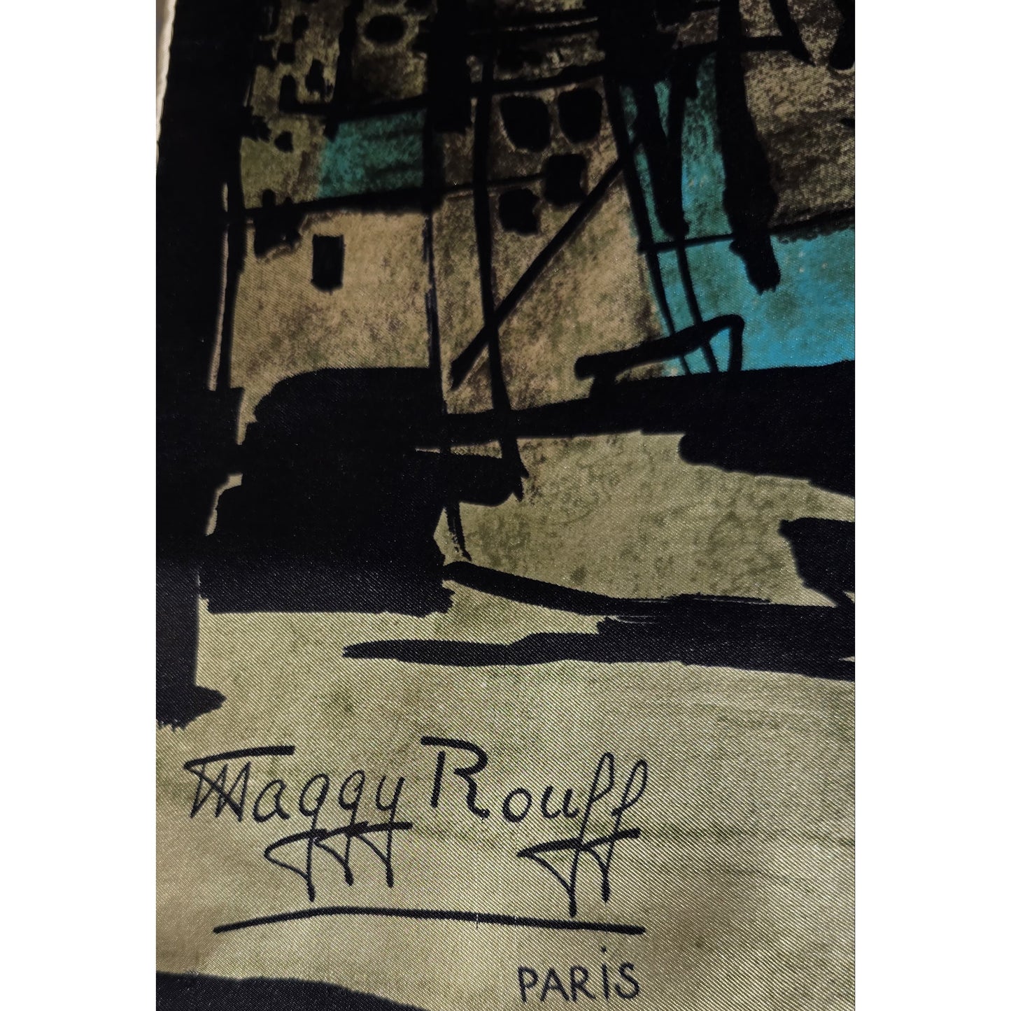 Vintage Rare 1960s Maggy Rouff Paris Pure Silk Scarf