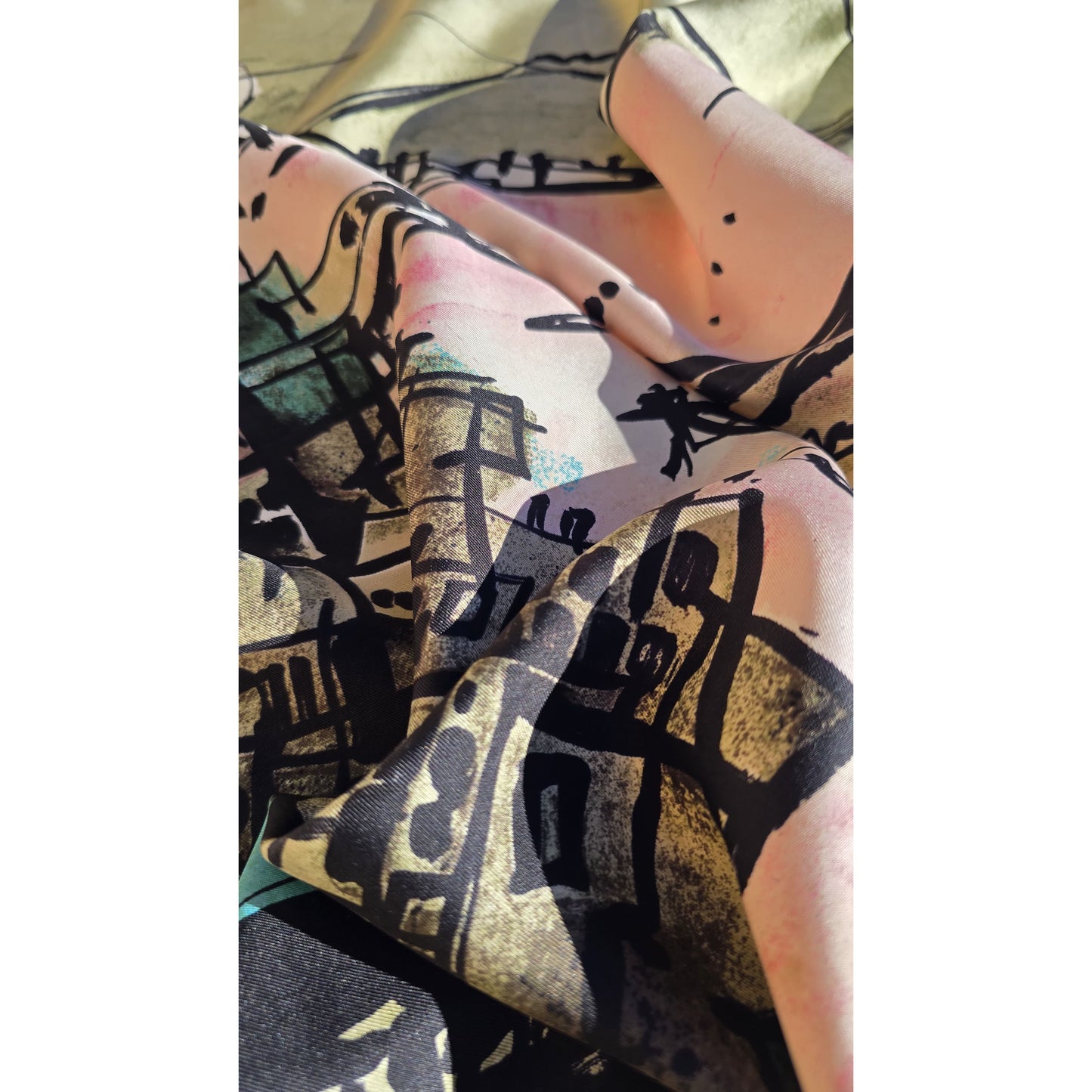 Vintage Rare 1960s Maggy Rouff Paris Pure Silk Scarf