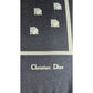 Christian Dior Vintage Silk Pocket Square – Navy Geometric, Made in France