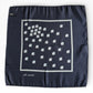 Christian Dior Vintage Silk Pocket Square – Navy Geometric, Made in France
