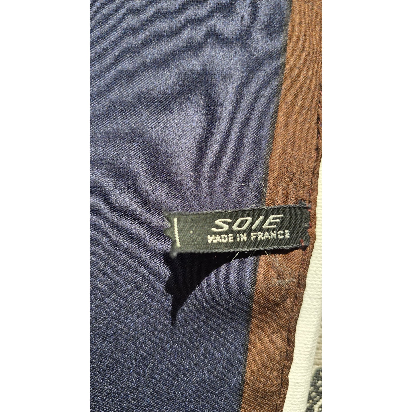 Christian Dior Vintage Silk Pocket Square – Navy Paisley, Made in France