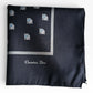 Christian Dior Vintage Silk Pocket Square – Navy Geometric, Made in France