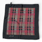 Christian Dior Vintage Black Silk Tartan Pocket Square